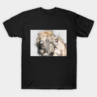 Lioness Lion Animal Wild Africa Jungle Safari Couple Wildlife T-Shirt